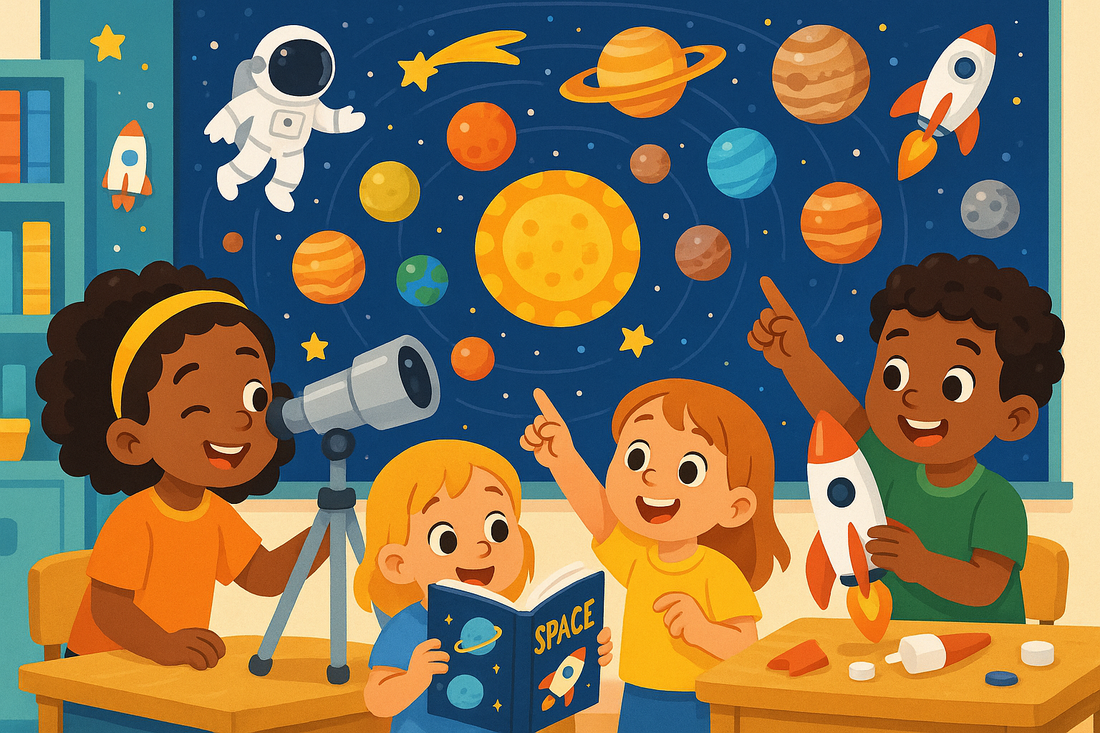 children learning about Space