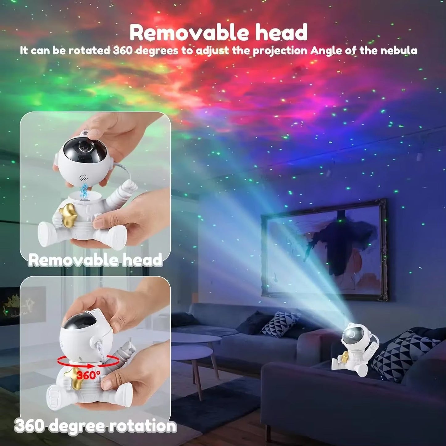 Astronaut galaxy projector night lamp for kids - Stellaries
