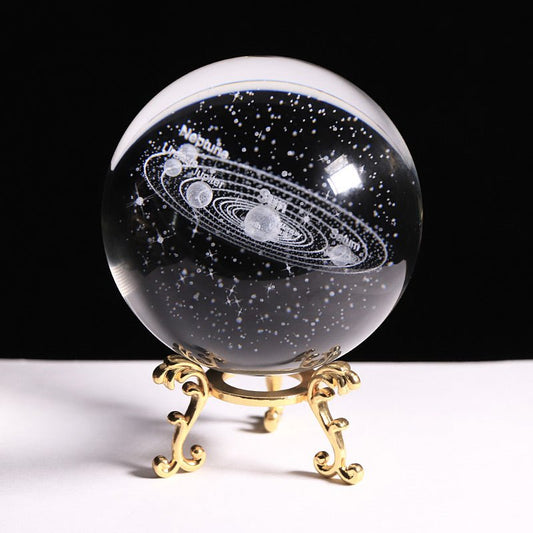Crystal Inner Carved Ball Pluto Solar System Universe Star Series - Stellaries