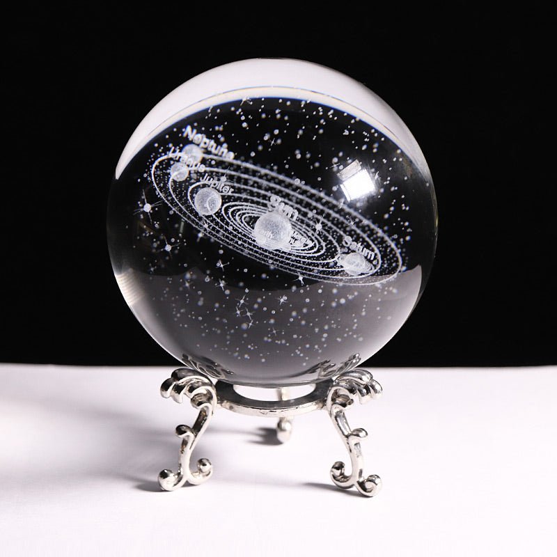 Crystal Inner Carved Ball Pluto Solar System Universe Star Series - Stellaries