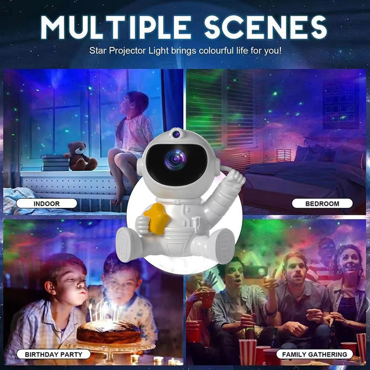 Astronaut galaxy projector night lamp for kids - Stellaries