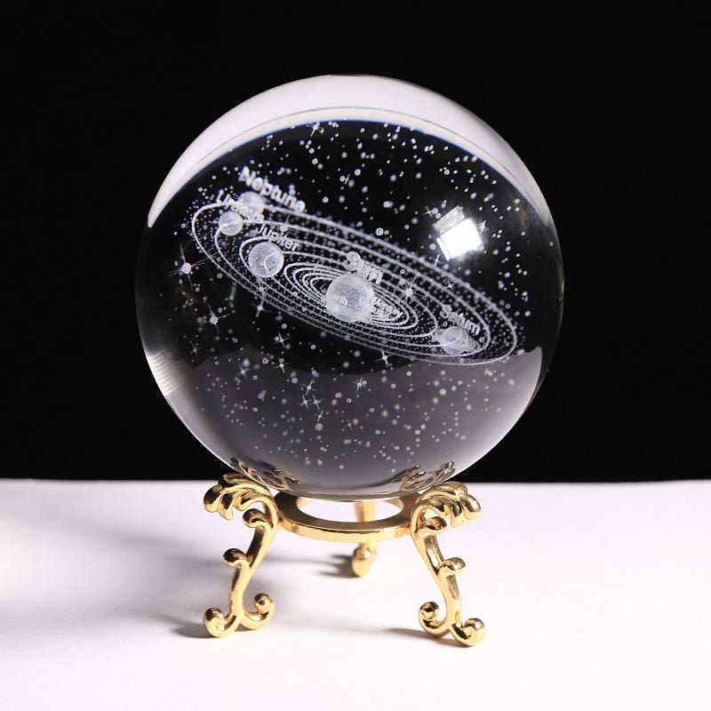 Crystal Inner Carved Ball Pluto Solar System Universe Star Series - Stellaries